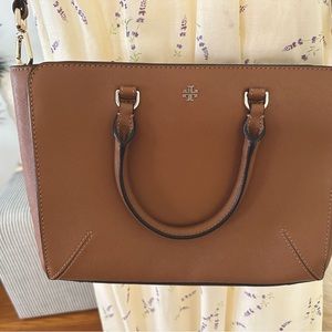 Authentic Tory Burch Emerson handbag in Tan/Brown